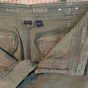 American Eagle Outfitters Olive Stretch Slim Straight Jeans